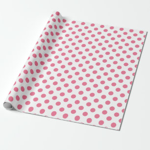 Papel De Regalo Puntos de polka rosa y blanco