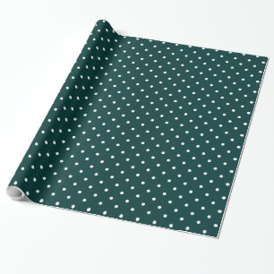 Papel De Regalo Puntos de polka verde y blanco