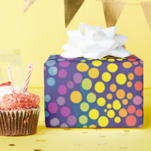 Papel De Regalo Puntos de Polka Wonky en el Arcoiris