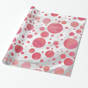 Papel De Regalo Puntos de Salmon Swirl Polka