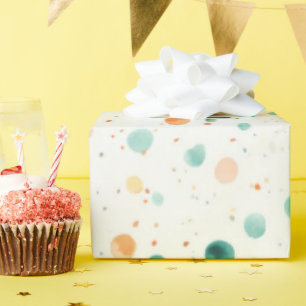 Papel De Regalo Puntos de Tangerina Turquesa