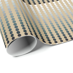 Papel De Regalo Puntos del satén - de color topo y gris del esta
