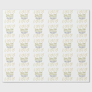 Papel De Regalo Puntos dorados brillantes feliz 20 aniversario de