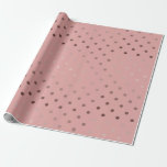 Papel De Regalo puntos elegantes de polka rosa dorado rosa<br><div class="desc">Elegante y moderno diseño de polka.</div>