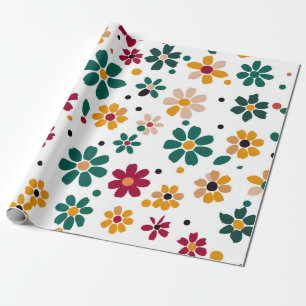 Papel De Regalo Puntos florales caprichosos