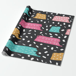 Papel De Regalo Puntos geométricos abstractos y bandas