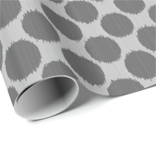 Papel De Regalo Puntos Ikat gigantes, gris claro y oscuro / gris