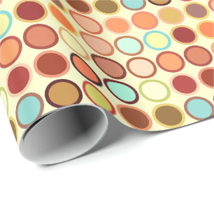 Papel De Regalo Puntos modernos de mediados del siglo - crema con