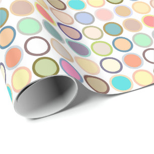 Papel De Regalo Puntos modernos de mediados del siglo XX - blanco 