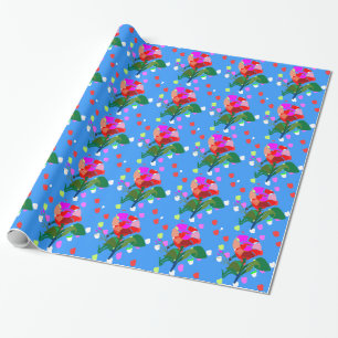 Papel De Regalo PUNTOS multi de las FLORES: Embalaje feliz del