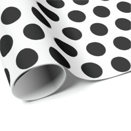 Papel De Regalo Puntos Negros Blancos
