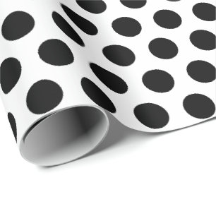 Papel De Regalo Puntos Negros Blancos