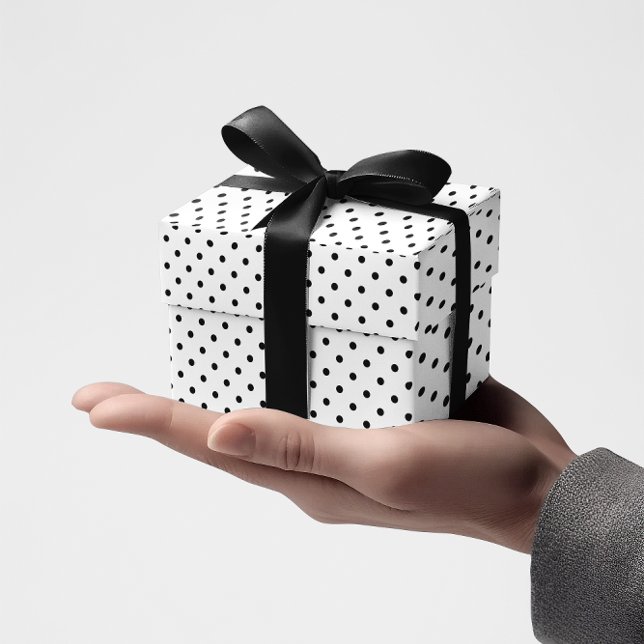 Papel De Regalo Puntos Negros Pequeños (Black Polka Polka Dots Wrapping Paper)