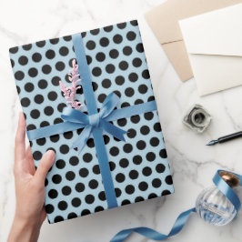 Papel De Regalo Puntos Negros y Azules