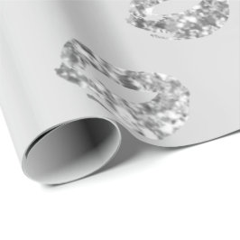 Papel De Regalo Puntos redondos de vidrio metálico Purpurina gris 