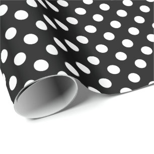 Papel De Regalo Puntos retros grandes - blancos y negros