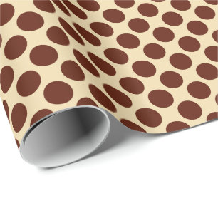 Papel De Regalo Puntos retros grandes - marrones y moreno