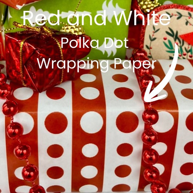 Papel De Regalo Puntos rojos y blancos de Navidad (Subido por el creador)