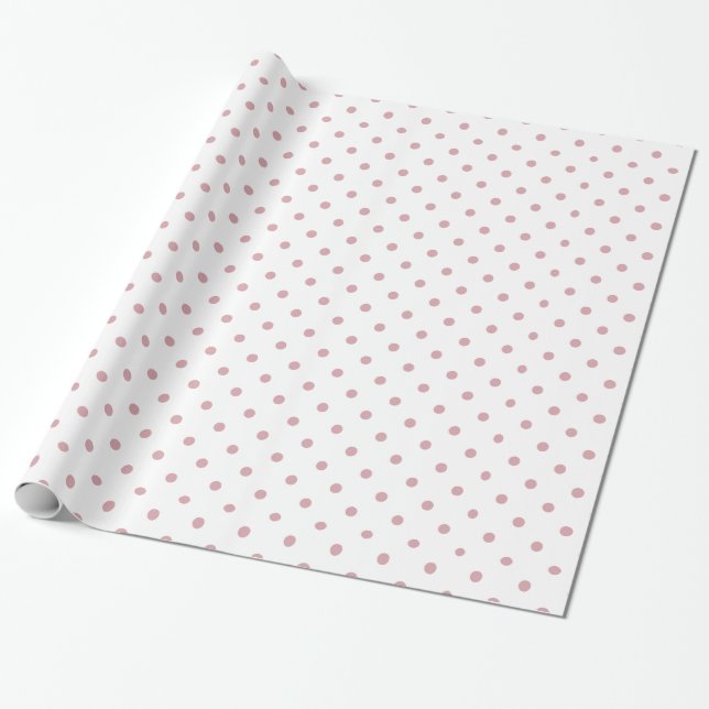 Papel De Regalo Puntos rosados y blancos Girly (Desenrollado)