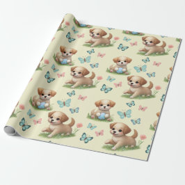 Papel De Regalo Puppies and Butterflies Pattern Baby