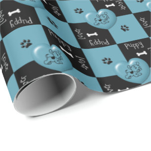Papel De Regalo Puppy Lover Checks PAPER DE RAPIDEZ DE 02 REGALOS