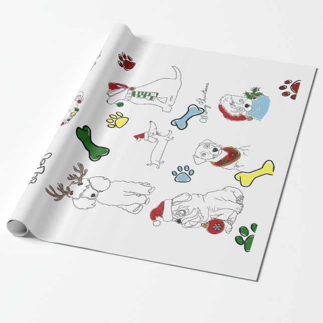 PAPEL DE REGALO PUPPY XMAS WRAPPING PAPER (Desenrollado)