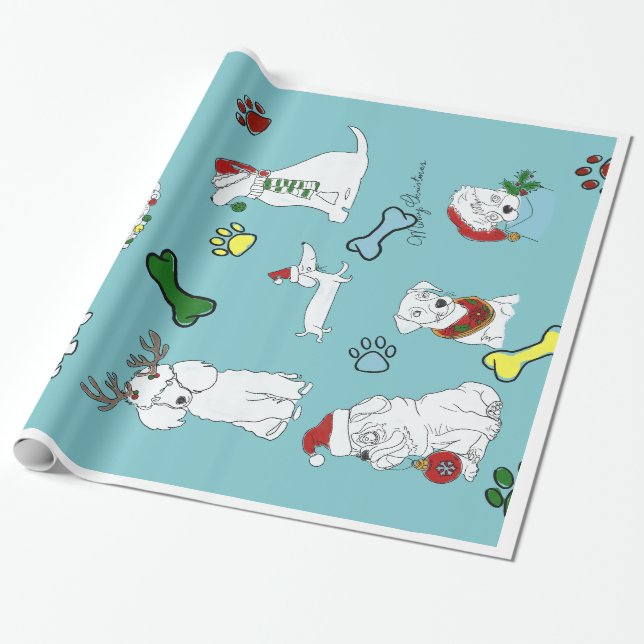 PAPEL DE REGALO PUPPY XMAS WRAPPING PAPER  (Desenrollado)