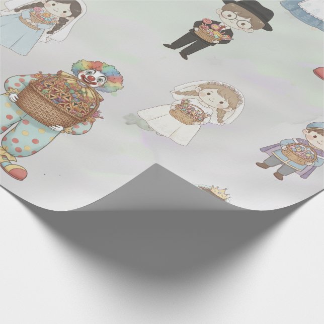 Papel De Regalo Purim Costume Kids Character Collectio (Esquina)