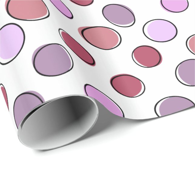 Papel De Regalo Purple and Pink Crazy Spots Pattern (Esquina del rollo)