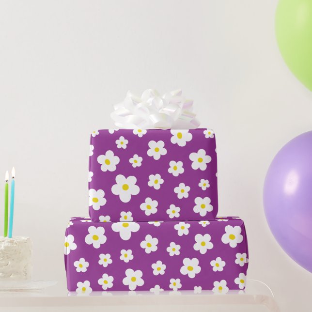 Papel De Regalo Purple And Yellow flower  (Regalos de fiesta)