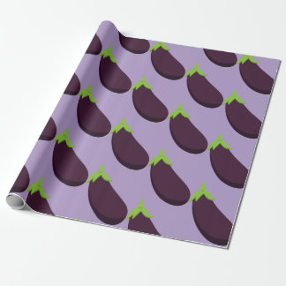 Papel De Regalo Purple Aubergine Eggplant Food Pattern