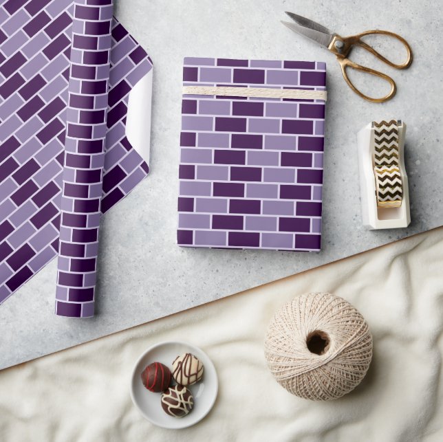 Papel De Regalo Purple Brick Wall Seamless Pattern (Artesanía)