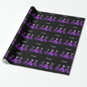 Papel De Regalo PURPLE Bridesmaid Vestidos Nombre Personalizado V1