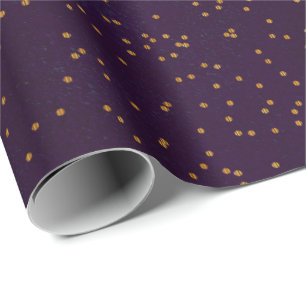Papel De Regalo Purple de ciruela fangosa con puntos de confetti d