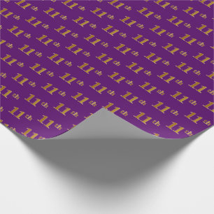 Papel De Regalo Purple, Faux Gold 11º (Undécimo) Evento