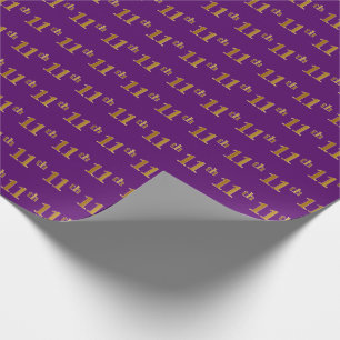 Papel De Regalo Purple, Faux Gold 11º (Undécimo) Evento