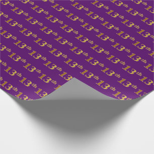 Papel De Regalo Purple, Faux Gold 13th (XIII) Event