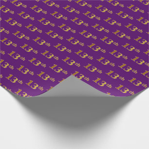 Papel De Regalo Purple, Faux Gold 13th (XIII) Event