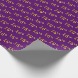 Papel De Regalo Purple, Faux Gold 16º (16º) Evento