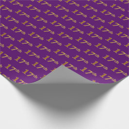 Papel De Regalo Purple, Faux Gold 17th (17ª) Event