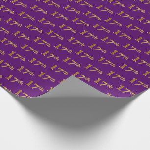 Papel De Regalo Purple, Faux Gold 17th (17ª) Event