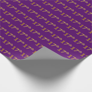 Papel De Regalo Purple, Faux Gold 17th (17ª) Event