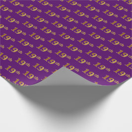 Papel De Regalo Purple, Faux Gold 19th (XIX) Event