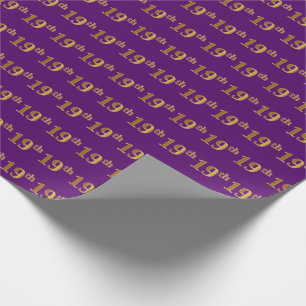Papel De Regalo Purple, Faux Gold 19th (XIX) Event