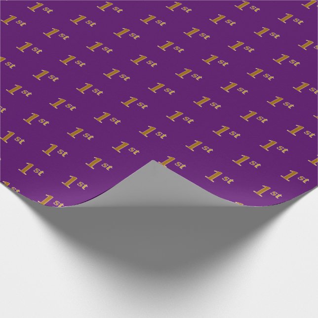 Papel De Regalo Purple, Faux Gold 1st (First Event Wrapping Paper) (Esquina)