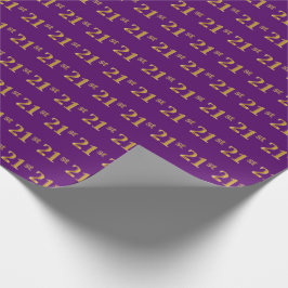 Papel De Regalo Purple, Faux Gold 21st (21er) Event