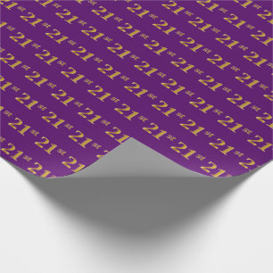 Papel De Regalo Purple, Faux Gold 21st (21er) Event