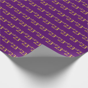 Papel De Regalo Purple, Faux Gold 23rd (23er) Event