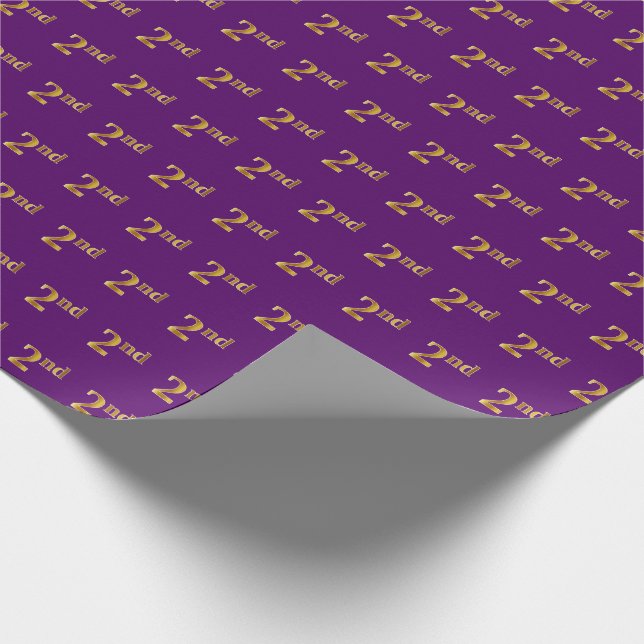Papel De Regalo Purple, Faux Gold 2nd (Second) Event (Esquina)