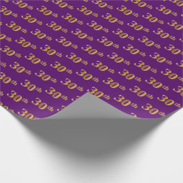 Papel De Regalo Purple, Faux Gold 30th (Treinta) Event